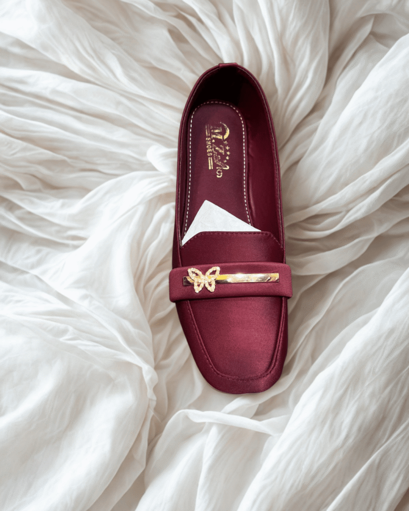 women’s loafer shoes – elegant flats with butterfly embellishment for daily & party wear